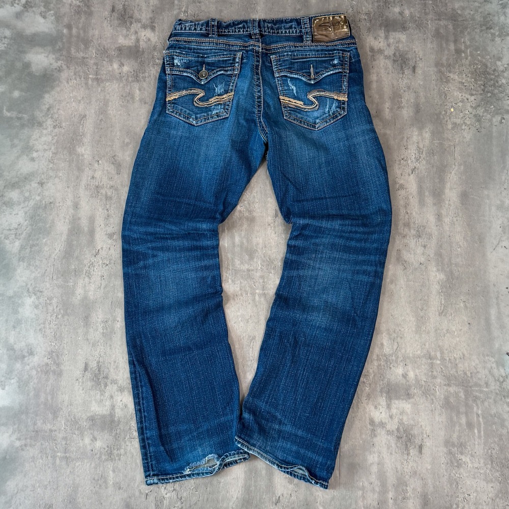 Y2K 2000's 00's Silver Jeans Indigo Wash Low Rise Flare Bootcut Denim Jeans